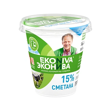 Сметана Эконива 15%, 300г