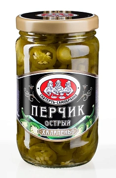 Перец Скатерть-Самобранка Халапеньо маринованный, 370мл