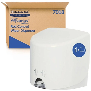 Диспенсер для протирочных материалов в рулонах Kimberly-Clark Aquarius 7018, с центральной вытяжкой, белый
