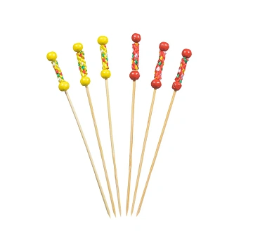 Пики Континентпак Мексика бамбуковые красные и желтые 12см, 100шт