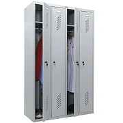 Шкаф металлический для одежды ПРАКТИК 'LS-41', четырехсекционный, 1830х1170х500 мм, 53 кг, разборный, LS(LE)–41