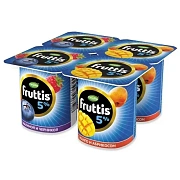 Йогурт Fruttis Сливочное лакомство малина-черника-абрикос-манго, 5%, 115г