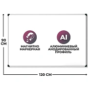 Доска магнитно-маркерная Attache Economy 90х120 мет.бел.проф.,черн.угл