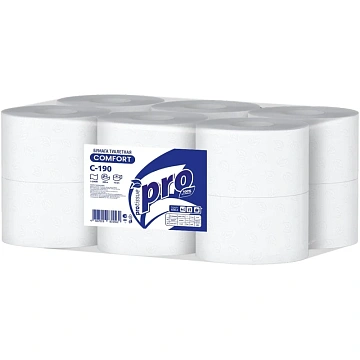 Туалетная бумага Protissue 1 слой, 200м, белая, C190