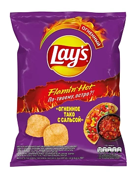 Чипсы Lay's Flamin' Hot Огненное тако с сальсой, 105г