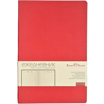 Ежедневник недатированный А5, 136л, MEGAPOLIS FLEX красный 3-531/10