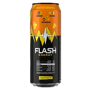 Напиток энергетический Flash Up манго-ананас, 450мл