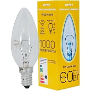 Лампа накаливания СТАРТ свеча/прозрачная 60W E14