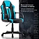 Кресло компьютерное BRABIX 'Stripe GM-202', экокожа, черное/голубое, 532509