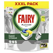 Таблетки для посудомоечной машины Fairy Platinum XXL Все-в-1 Лимон, 113шт