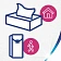 Платочки бумажные носовые ZEMMA/ZEWA Deluxe 3-слойные, СПАЙКА 10 пачек по 10 шт., 21х21 см, 511741