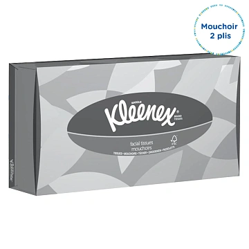 Косметические салфетки Kimberly-Clark Kleenex 100шт, 21.5х18.6см, 2 слоя, белые