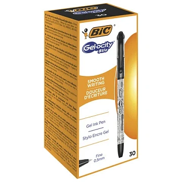 Ручка гелевая с грипом BIC 'Gelocity Stic', ЧЕРНАЯ, узел 0,5 мм, линия письма 0,29 мм, CEL1010266
