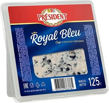 Сыр President Royal Bleu с голубой плесенью 55%, 125г