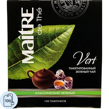 Чай Maitre Классический зеленый 100 пак/уп