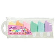 Набор текстовыделителей 6 ПАСТЕЛЬНЫХ ЦВЕТОВ, ЮНЛАНДИЯ 'СЛАДКИЕ ИСТОРИИ', линия 1-5 мм, 152511