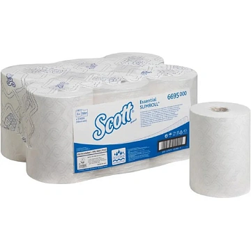 Бумажные полотенца Kimberly-Clark Scott Essential 1 слой, рулон 190м, белые, 6695