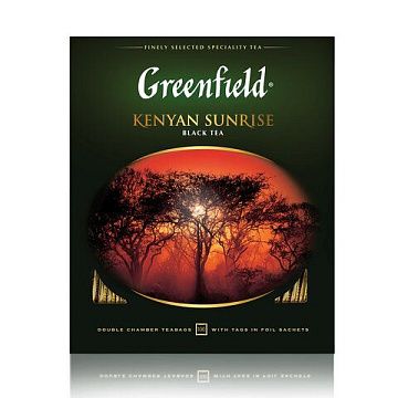 Чай GREENFIELD 'Kenyan Sunrise' черный кенийский, 100 пакетиков в конвертах по 2 г, 0600-09