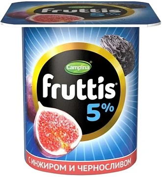Йогурт Fruttis Сливочное лакомство инжир-черешня-малина-земляника, 5%, 115г