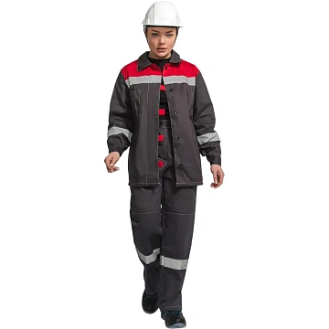 Костюм летний жен. л20-КБР сер/красн (р.52-54) 158-164 (Арсенал-СП)