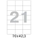 Этикетки самоклеящиеся универсальные 70х42,3 мм/21 шт. на листе А4 (25л
