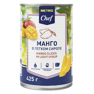 Манго Metro Chef ломтики в сиропе, 425мл