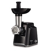 Мясорубка MOULINEX ME105830, 1400 Вт, производительность 1,7 кг/мин, 2 насадки, реверс, пластик, чер