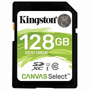 Карта памяти SDXC 128 GB KINGSTON Canvas Select Plus UHS-I U1, 100 Мб/сек (class 10), SDS2/128GB