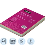 Бумага цветная Attache 'Fantasy' (А4,80г,5цв. интенсив по 50л.) пачка 250л