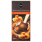 RIOBA Шоколад молочный с соленой карамелью, 100г