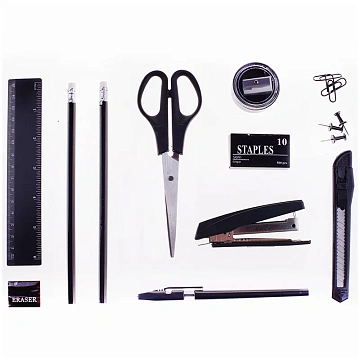 Настольный органайзер OfficeSpace 'Карусель', 12 предметов, вращающийся, черный