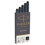 Картриджи чернильные PARKER 'Cartridge Quink', КОМПЛЕКТ 5 штук, черные, 1950382