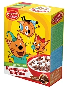 Готовый завтрак Crunch Time Три кота Кукурузные шарики с шоколадным вкусом, 170г