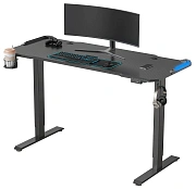 Стол компьютерный для персонала Cactus CS-EDL-GBK столешница МДФ черный, каркас черный