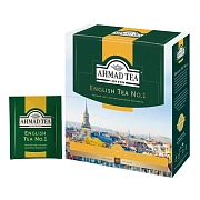 Чай AHMAD (Ахмад) 'English Tea №1', черный, 100 пакетиков с ярлычками по 2 г, 598-012