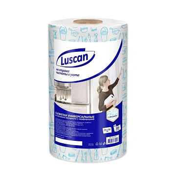 Салфетки хозяйственные Luscan спанлейс 45г/м2, 25х30см, 100л/рул