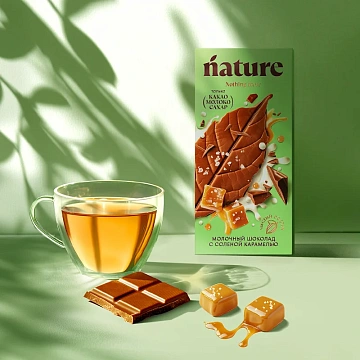 Шоколад N Nature молочный с карамелью, 70г