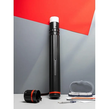 Тубус  D80мм, L640-1080мм черный на ремне