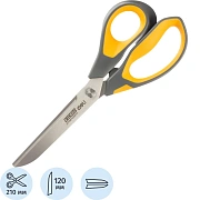 Ножницы Deli E77762 Yellow 210мм,прорезин.ручки желт-сер,лезвия сталь,блист