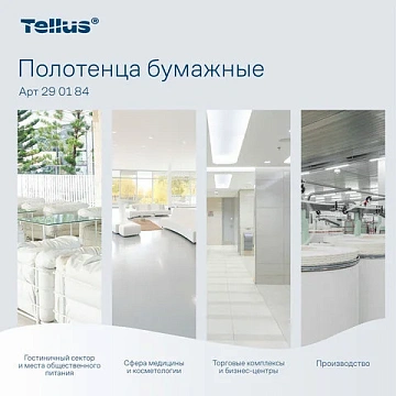 Бумажные полотенца Tellus (tork) Комфорт H3, 2 слоя, V-сложение, 200лист, белые, 290184
