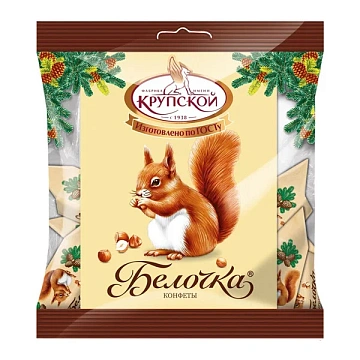 Конфеты шоколадные Белочка Фабрика им Крупской 200 гр