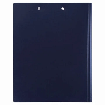 Папка-планшет STAFF, А4 (310х230 мм), с прижимом и крышкой, пластик, синяя, 0,5 мм, 229220