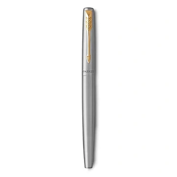 Ручка перьевая PARKER 'Jotter Stainless Steel GT', корпус серебристый, позолота, синяя, 2030948
