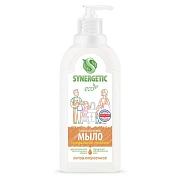 Мыло жидкое 500 мл SYNERGETIC 'Миндальное молочко', гипоаллергенное, биоразлагаемое, дозатор, 105058