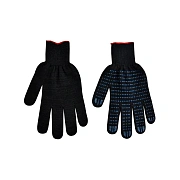 Перчатки защитные трикотажные с ПВХ Точка 5 нитей 10 класс черные 10пар/уп