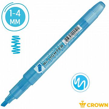 Текстовыделитель Crown 'Multi Hi-Lighter' голубой, 1-4мм