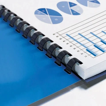 Пружины пластиковые для переплета, КОМПЛЕКТ 50 шт., 51 мм (для сшивания 411-450 л.), черные, BRAUBER