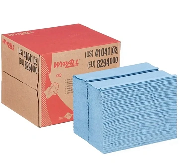 Протирочные салфетки Kimberly-Clark WypAll X80 8294, листовые, 160шт, голубые