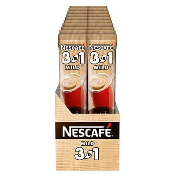 Кофе растворимый порционный NESCAFE '3 в 1 Мягкий', КОМПЛЕКТ 20 пакетиков по 14,5 г, 12460876