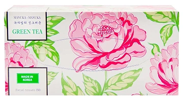 Салфетки бумажные Manuka Manuka зеленый чай двуслойные, 150шт